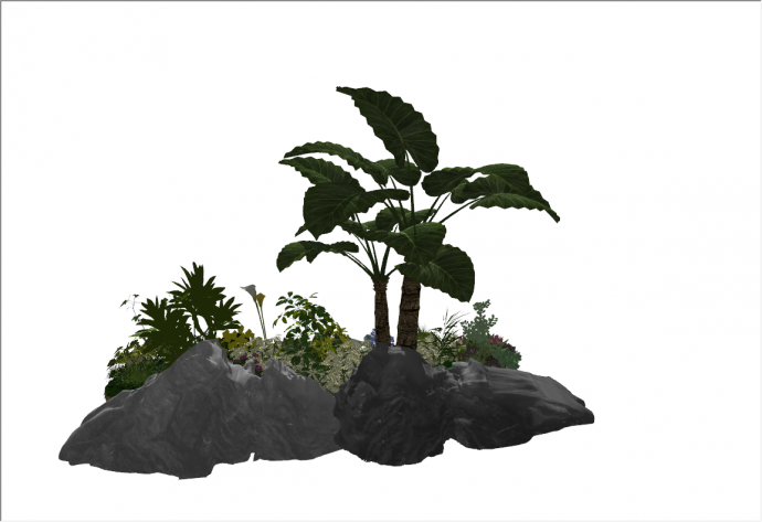 小清新景观植物组合su模型_图1