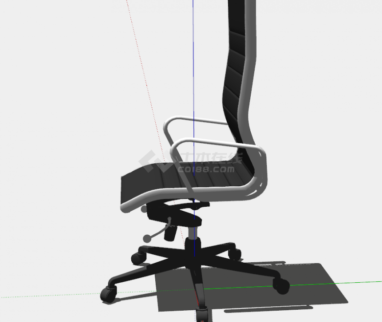 可旋转后靠的舒适办公室椅子su模型-图二