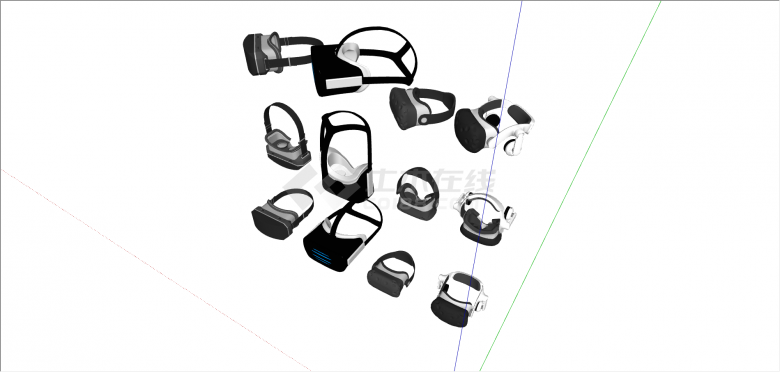 现代智能VR眼镜组合su模型-图二