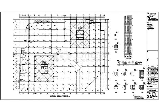 某地区39层商业楼经典核心筒结构规划cad施工图-图一