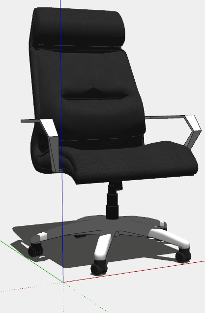 黑色带扶手旋转办公椅子su模型-图二