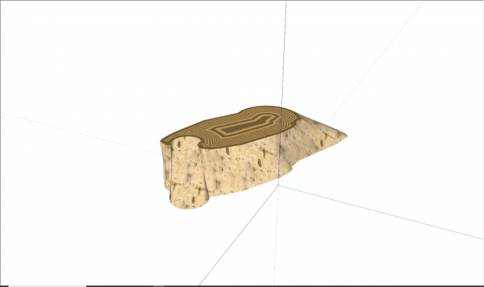 不规则形状原木树桩su模型_图1