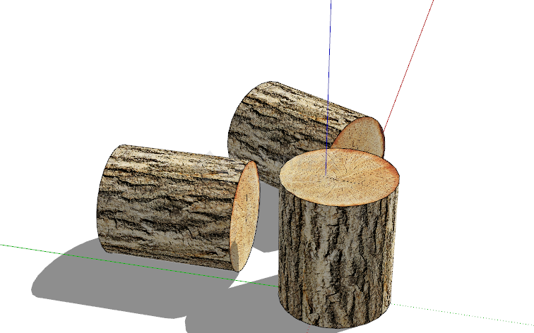 三个同规格原木树桩su模型-图二