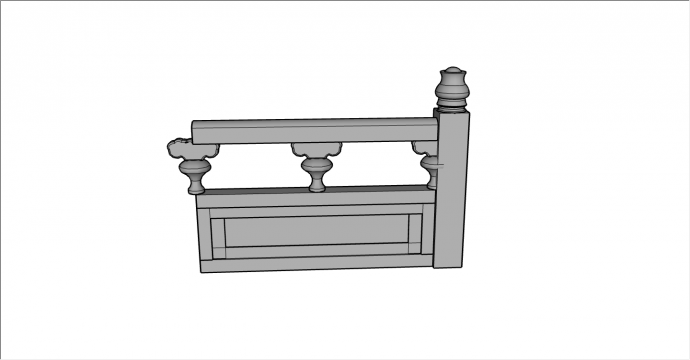 中式古典石栏杆su模型_图1