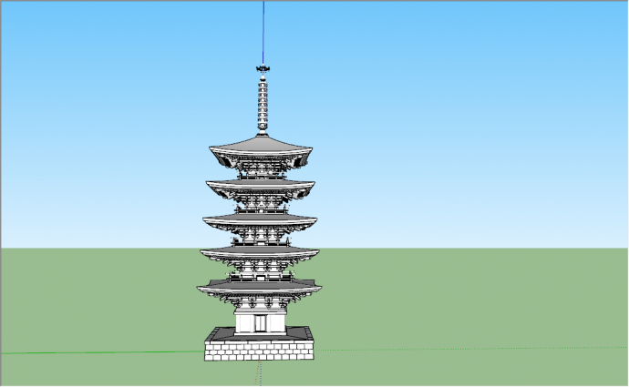 日本古建寺庙高层古塔su模型_图1