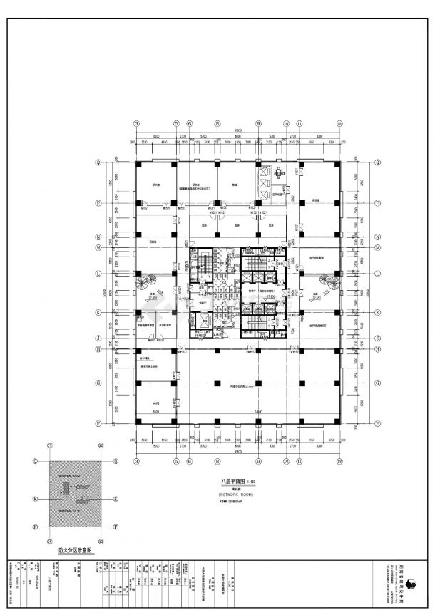 中南大学湘雅医院教学科研楼-地上部分建筑平面CAD图-图二