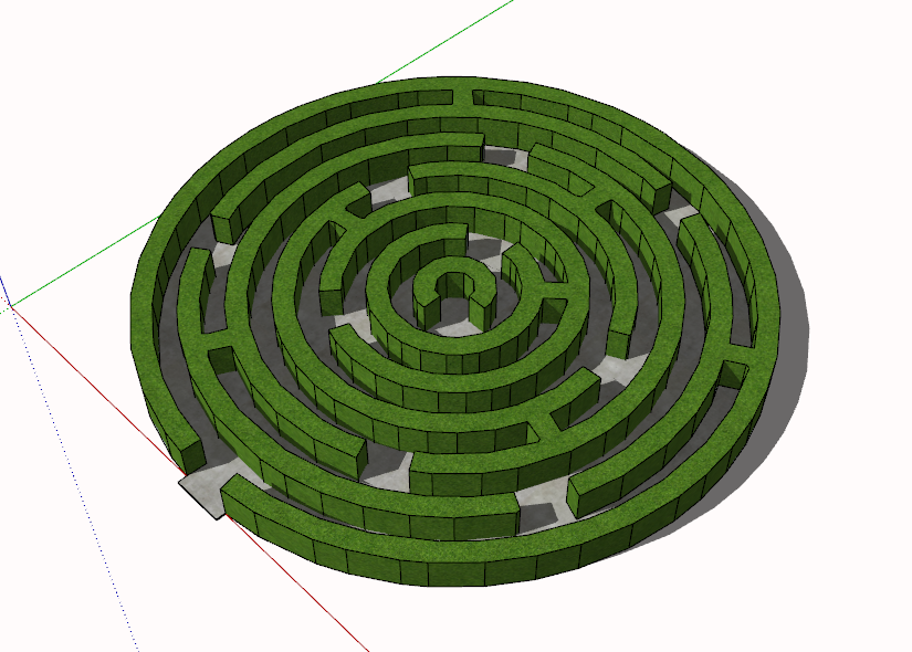 公园游乐园植物迷宫su模型-图二