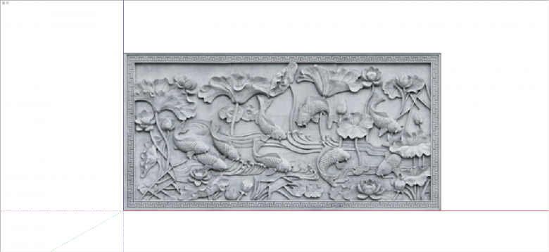 中式古典石像浮雕su模型-图二