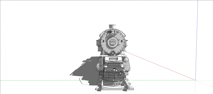 现代圆柱型火车头设计su模型_图1