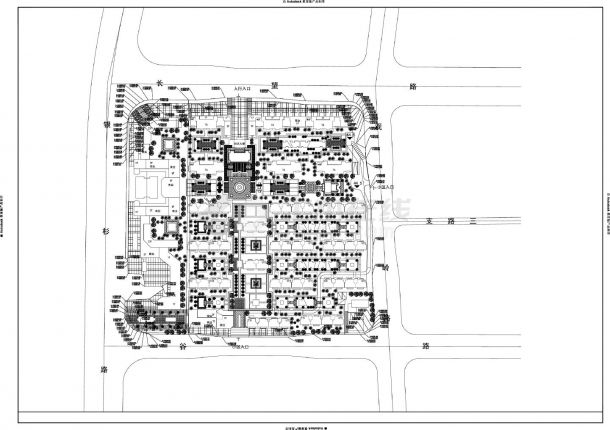 长沙某地商业地块-总平面规划CAD图-图二