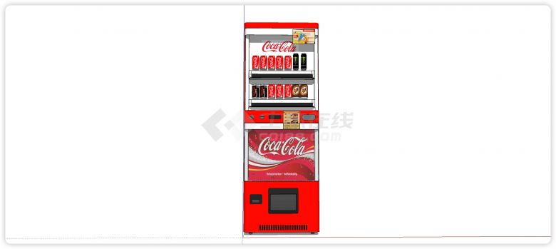 红色可口可乐自动贩卖机su-图一