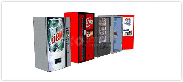 可乐冰冻饮料自动贩卖机su模型-图二