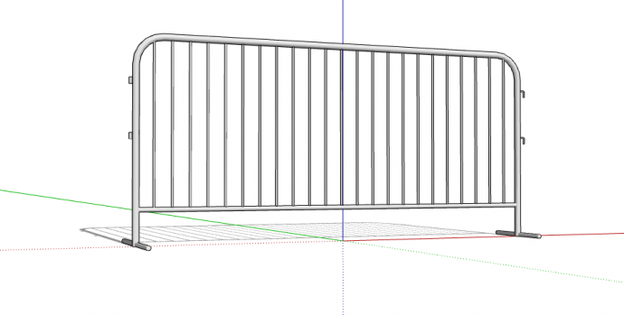 白色大气不锈钢栏杆 su模型_图1