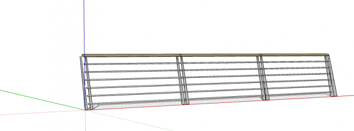 白色倾斜不锈钢栏杆su模型_图1