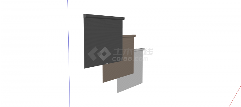 现代三种颜色卷帘门铁闸门车库卷帘门su模型-图二