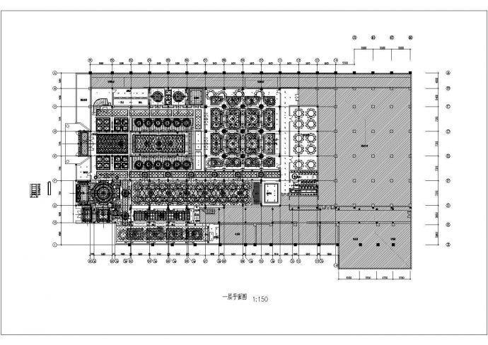 某餐厅施工CAD豪华包房设计构造平面图_图1