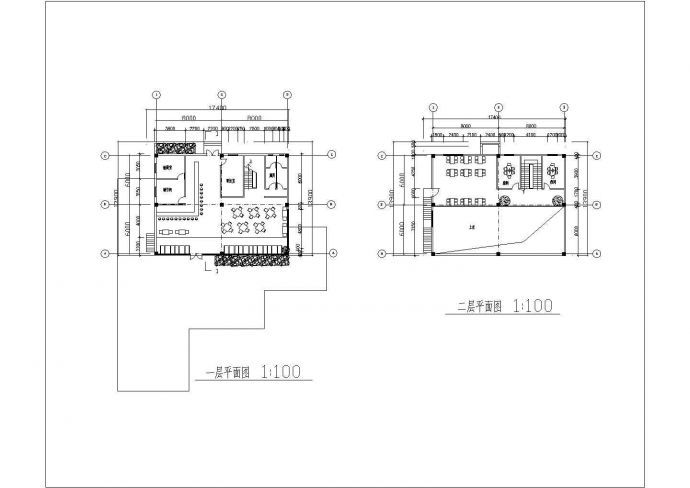 某二层咖啡馆建筑方案CAD设计构造详细图纸_图1
