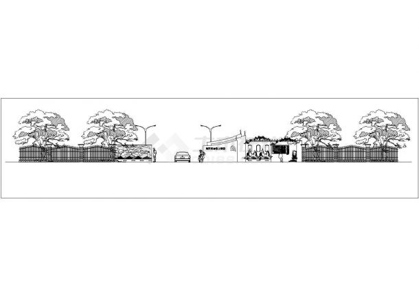 某公园次入口景观设计cad详细施工图（甲级院设计）-图二
