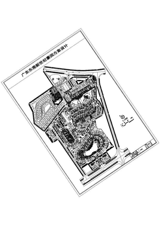 某大型高档小区住宅楼规划设计cad总平面布置图（标注详细）-图一