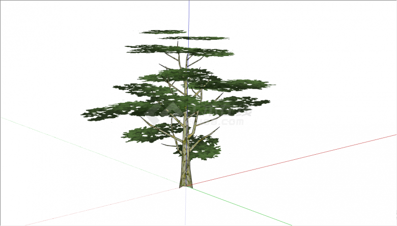 一颗茂密的粗壮的大树su模型-图一