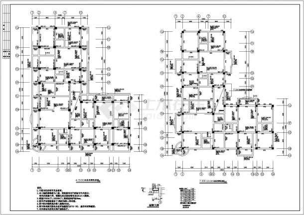某底层为商场的多层框架结构住宅楼设计cad全套结构施工图（含设计说明）-图一