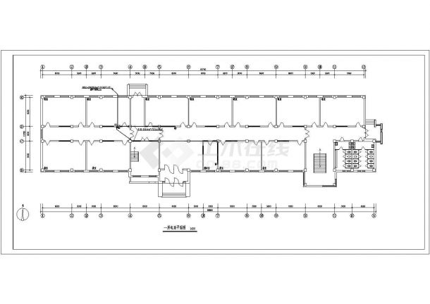 某六层砖混结构教学楼配电设计cad全套电气施工图（含设计说明，含弱电设计）-图二