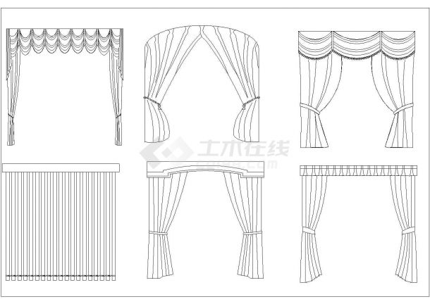 经典室内装修设计cad窗帘素材图例图库（大院设计，种类齐全）-图一
