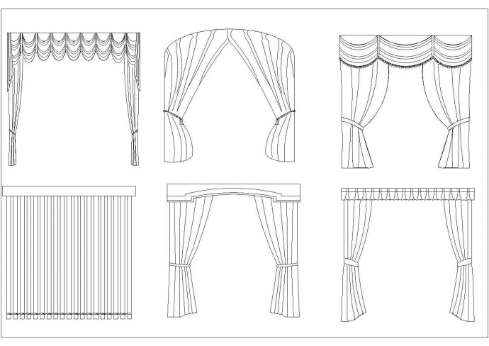 经典室内装修设计cad窗帘素材图例图库（大院设计，种类齐全）_图1
