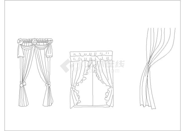 经典室内装修设计cad窗帘素材图例图库（大院设计，种类齐全）-图二