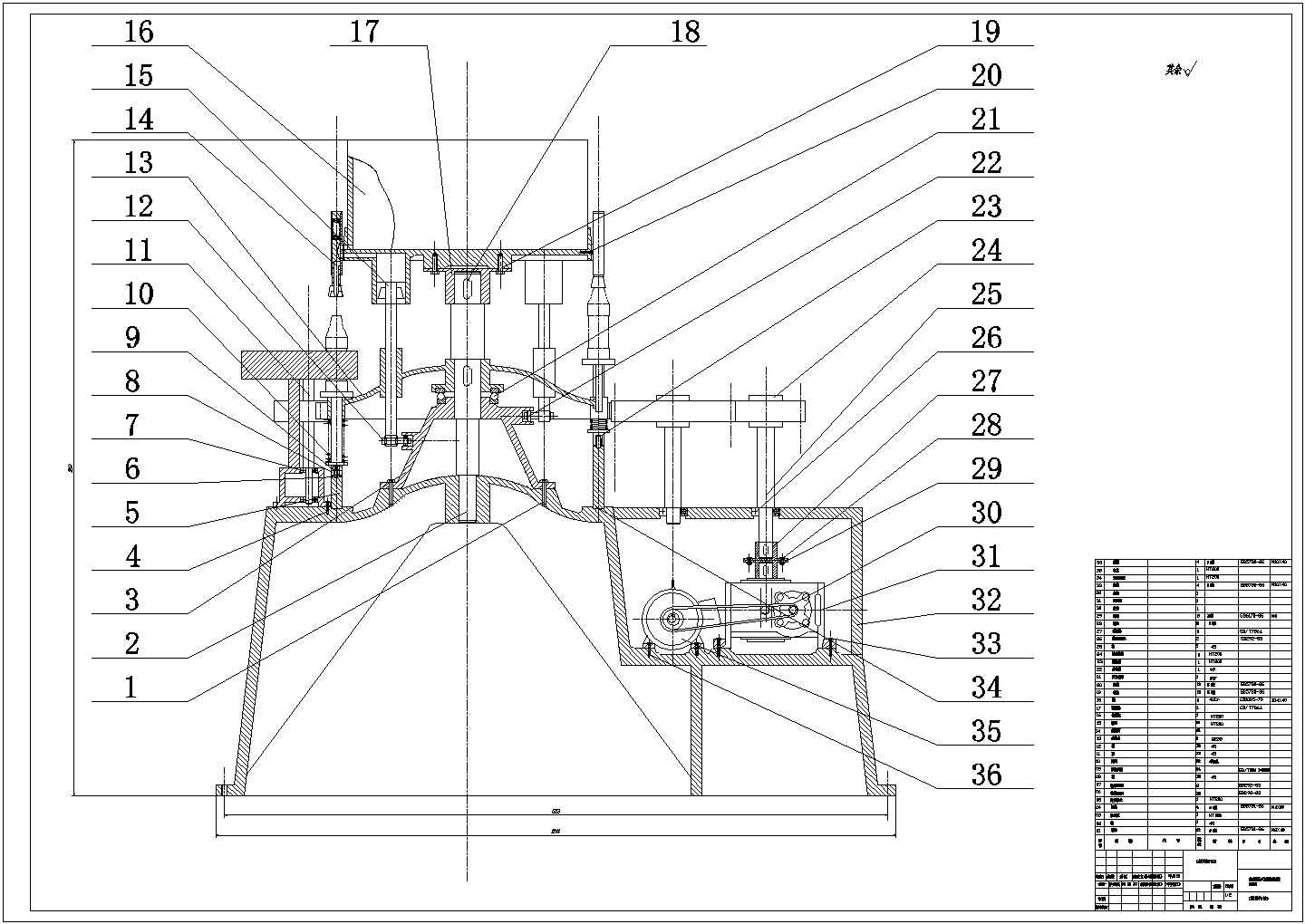 典型定量泵式灌装机设计cad装配机械图（标注详细）