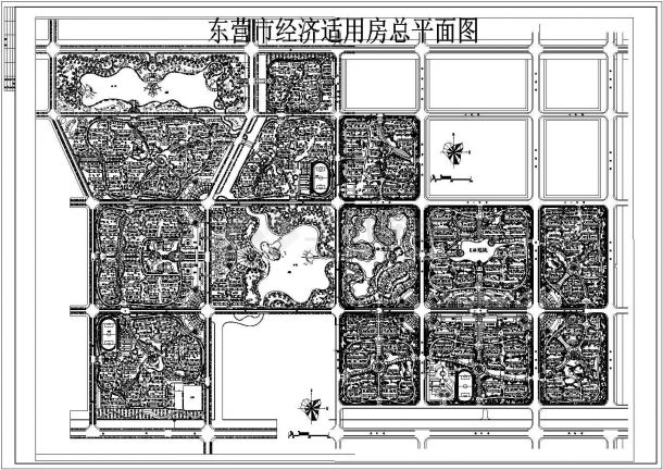 东营市安居工程（经济适用房）规划设计cad总平面施工图（标注详细）-图一