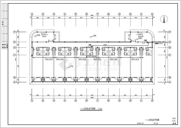 某五层服装车间配电设计cad全套电气施工图（含设计说明，含弱电设计）-图二