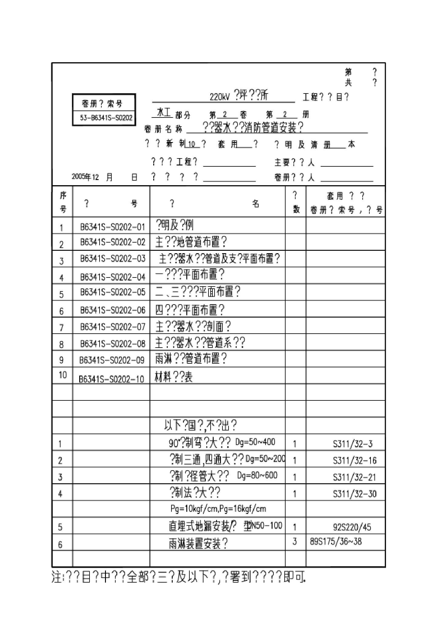 S202-00变压器水喷雾消防管道安装图