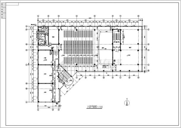 某六层框架结构教学楼设计cad全套建筑施工图（ 含设计说明）-图二