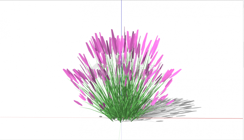 一簇紫色小花景观植物su模型-图一