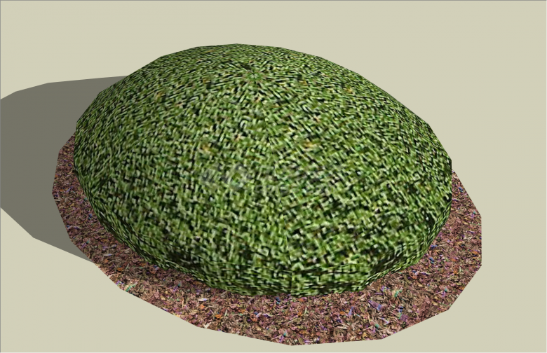 现代椭圆形绿色乔木su模型-图二