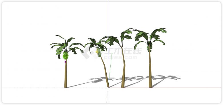 芭蕉叶芭蕉树热带树su模型-图二