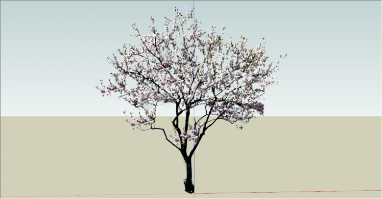 清新幽美的独体式桃树su模型-图一