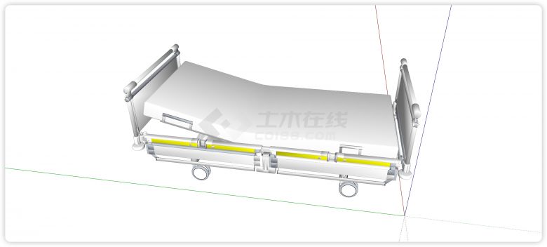 可升降病床医疗器械su模型-图二