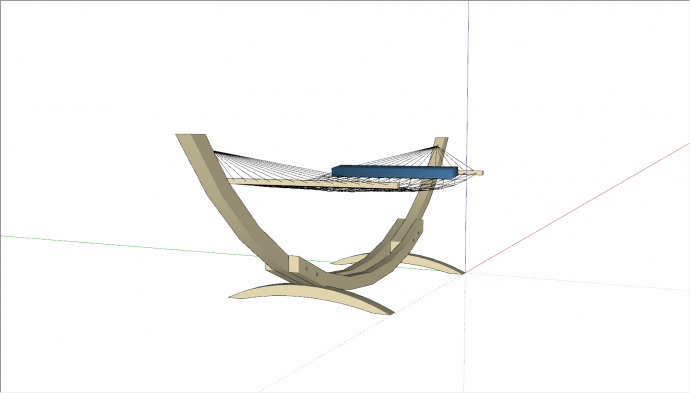 弧形支撑网状式吊椅su模型_图1