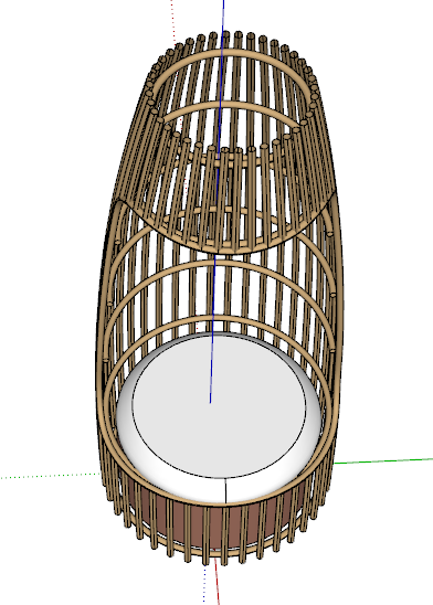 简约创意木质单人吊椅su模型-图二