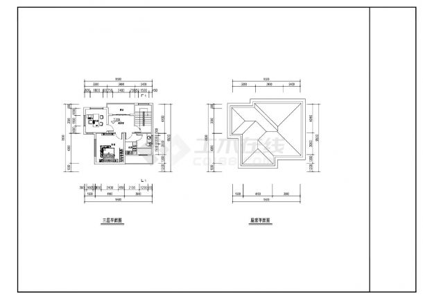 某三层独栋别墅建筑设计CAD-图一