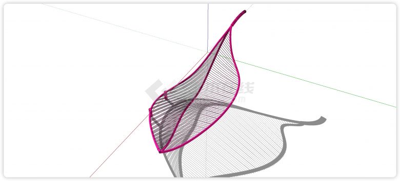 网状叶子形状异形座椅su模型-图二