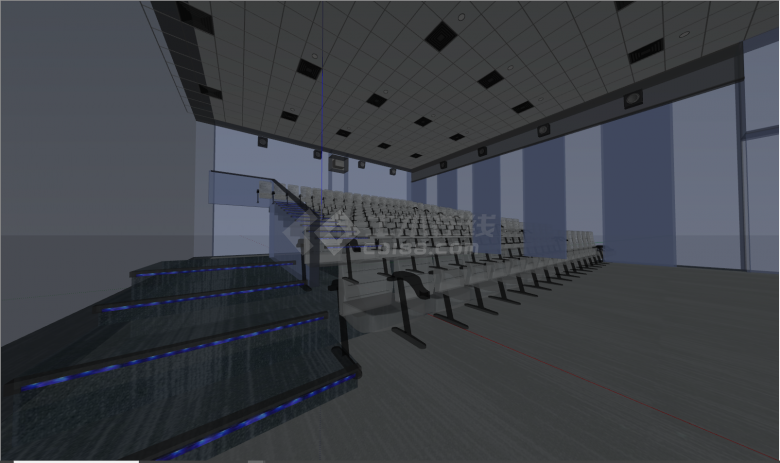 现代大型阶梯式电影院su模型-图二
