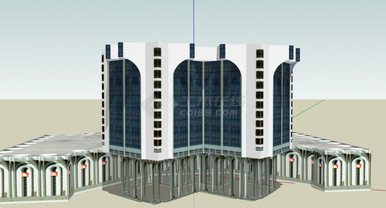 现代新型经济科技发展中心大楼su模型-图二