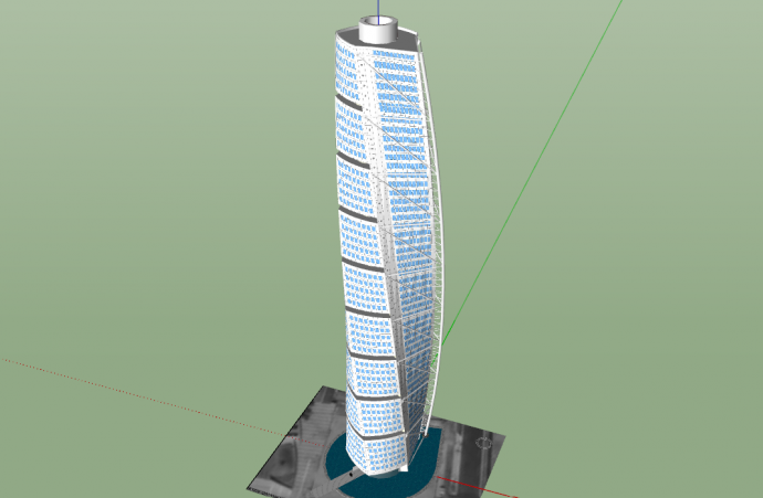 城市新经济发展中心高层建筑大楼su模型_图1