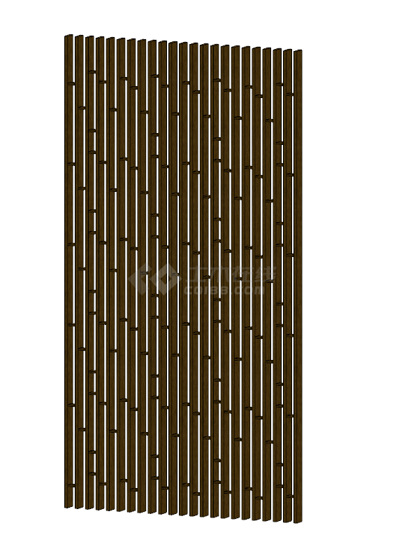 深色竹节拼接的穿孔板建筑表皮 su模型-图二