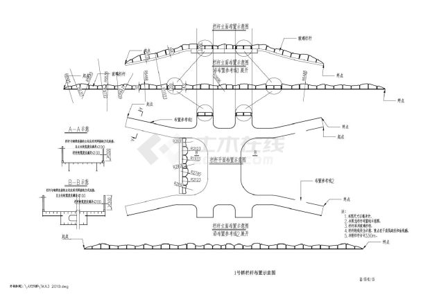 QL-SS-01-15桥栏杆布置示意CAD图.dwg-图一