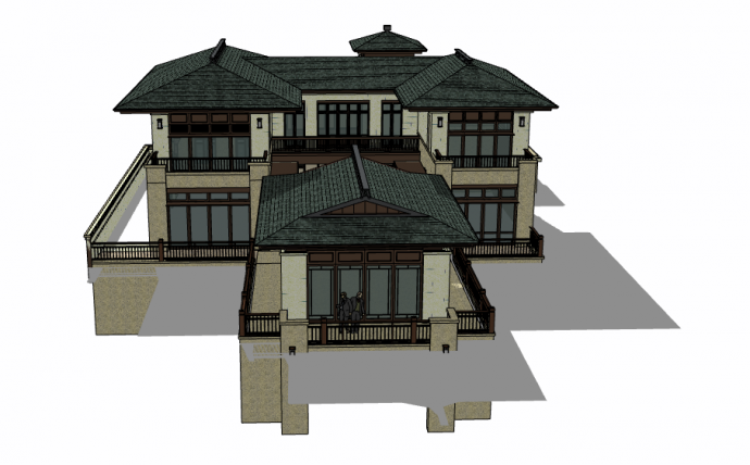 大型典雅中式别墅su模型_图1