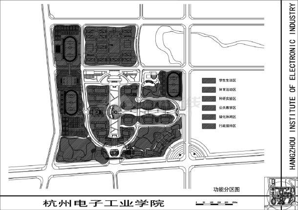 某杭州市大型学院校区规划图-图一
